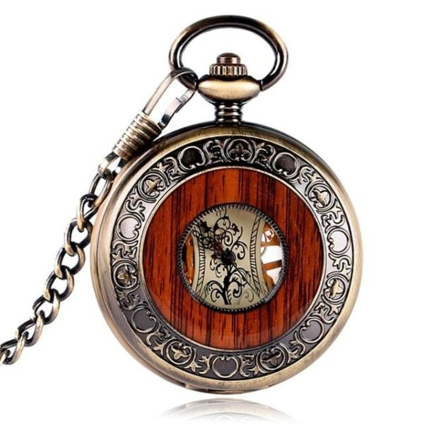 Old Coulsdon Wood Steampunk Mechanical Pocket Watch